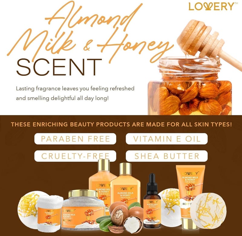 LOVERY Almond Milk & Honey Bath Gift Set - Image 5